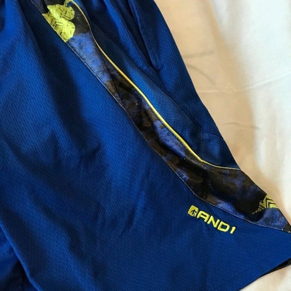 And1 Blue/Yellow Basketball Shorts Mens S - Picture 5 of 5
